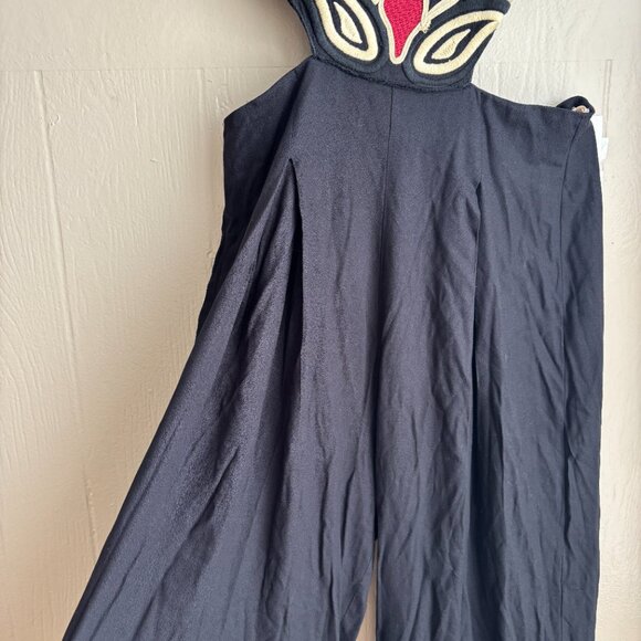FARM Rio NEW Leque De Flor Boho Embroidered Bib Strappy Back Jumpsuit RARE - Picture 6 of 16